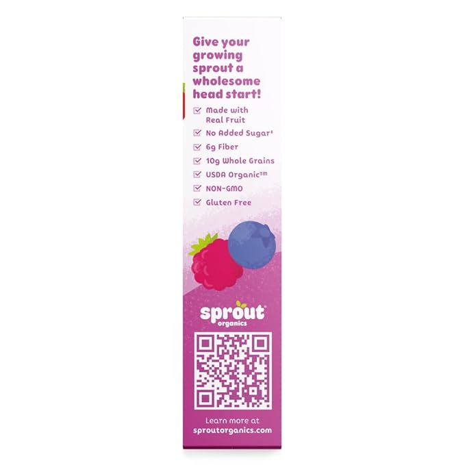Sprout Organics, PB & Yayz Toddler Snack Bars, Mixed Berry & Peanut Butter, 5 Individual Bars 1 oz Each (6-boxes)