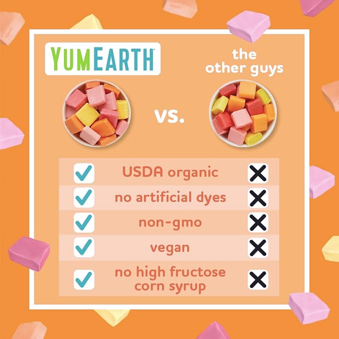 YumEarth Organic Chewys Fruit Flavored Chews, 5oz Sup, Allergy Friendly, Gluten Free, Non-GMO, Vegan, No Artificial Flavors or Dyes (Pack of 1)