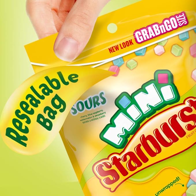 STARBURST Fruit Chews Candy - Minis Sours, 8oz (Pack of 8) - Delicious Mini Candy, Sour Candy Bulk