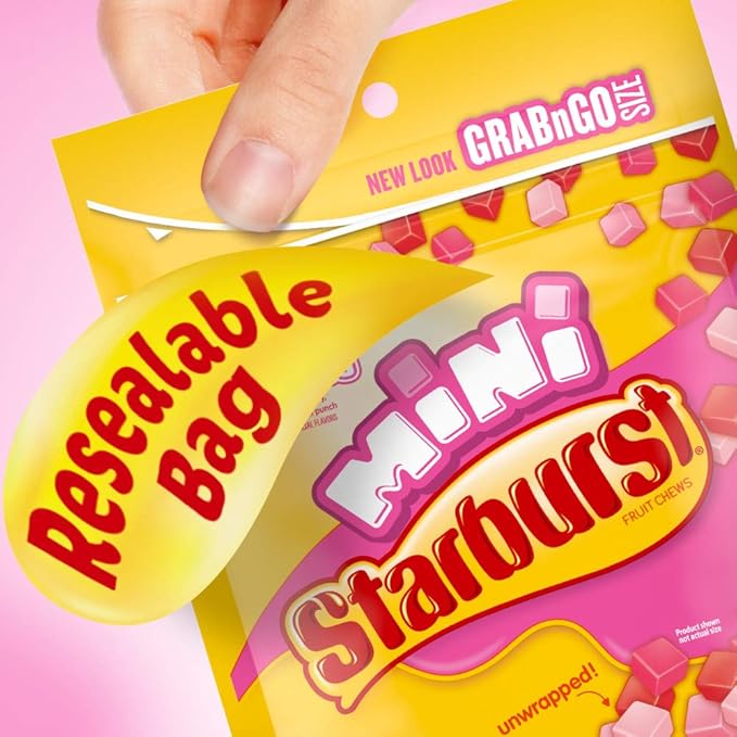 STARBURST Fruit Chews Candy - FaveREDS Minis, 8oz (Pack of 8) - Delicious STARBURST, Bulk Mini Candy, Bulk Box