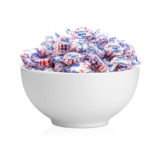 Sugar Free Peppermint Starlight Mints Hard Candy - 1 lb Bulk Bag Individually Wrapped Keto And Diabetic Friendly Gourmet Peppermint Flavored Candies (16oz)