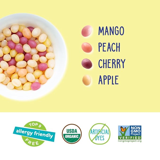 YumEarth Organic Jelly Beans - Fruity Candy Snack Packs, Gluten Free Snacks for Kids - Allergy Friendly, Non-GMO, No Artificial Flavors or Dyes - Assorted Flavors, 7.5 oz. (Pack of 15)