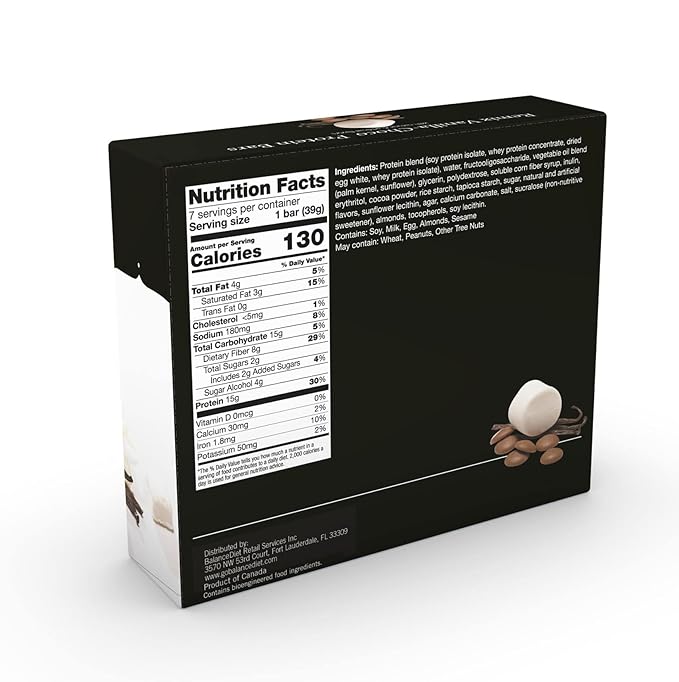 BalanceDiet™ | Protein Bar | 15g of Protein | Low Carb | 7 Bar Box (Remix Vanilla Chocolate)