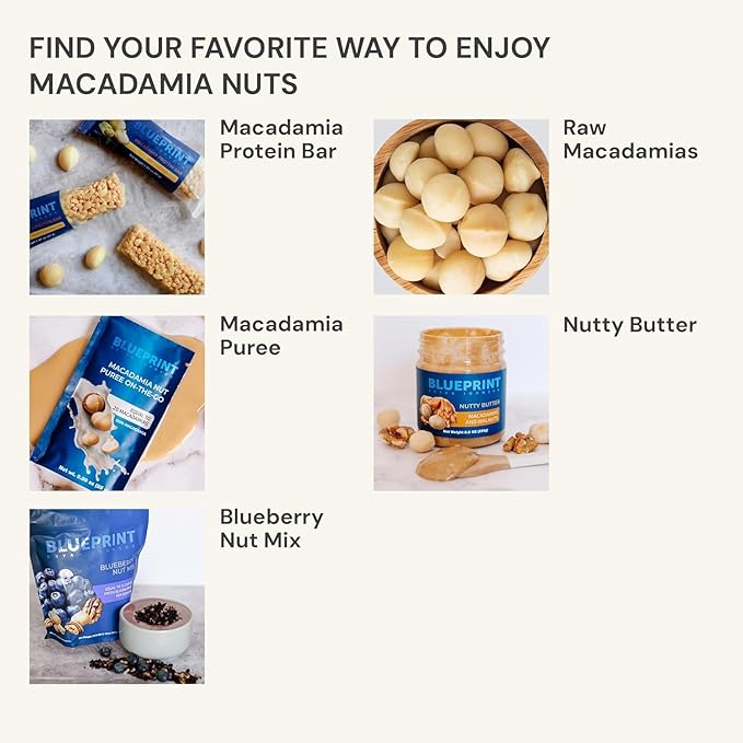 Blueprint by Bryan Johnson Macadamia Nut Protein Bars – Variety Pack Protein Bars - Lemon, White Cocoa & Raspberry – Vegan, Low Sugar, Keto-Friendly Snacks – Non-GMO, Raw Nut Bar– 9g Protein – 12 Pack