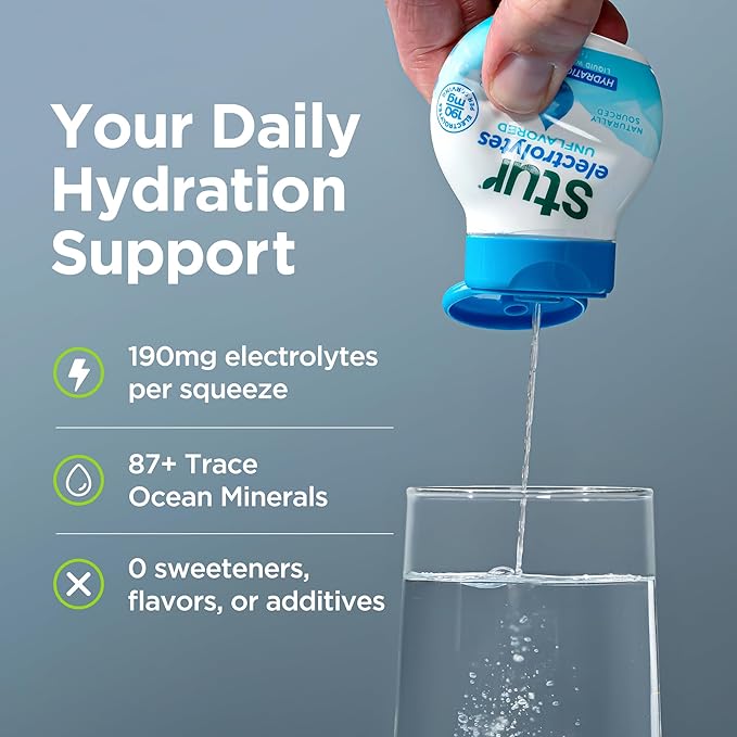 Stur Electrolyte Drops | Trace Minerals for Instant Hydration | No Sugar, No Sweeteners | Zero Calories | Unflavored Liquid Water Enhancer | Vegan & Keto Friendly | 5 Bottles (Makes 160 Drinks)
