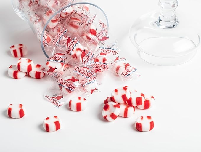 Red Bird Soft Peppermint Candy Mints, Bulk Candy Individually Wrapped, Clear Wrapper, 20 lb