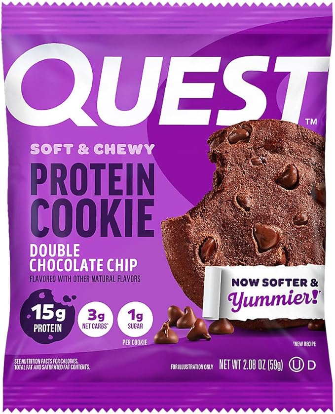 Quest Soft & Chewy Protein Cookie - Double Chocolate Chip (12 Cookies)