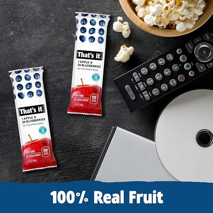 That's it. Variety Pack 100% Natural Real Fruit Bar, Best High Fiber Vegan, Gluten Free Healthy Snack, Paleo for Children & Adults, Non GMO No Added Sugar, No Preservatives Energy Food (12 Pack)