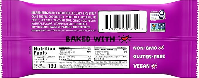 Bobo's Fig Bar (20, Variety Pack), Soft Baked, Non-GMO, Vegan, Snack Bar, Gluten Free