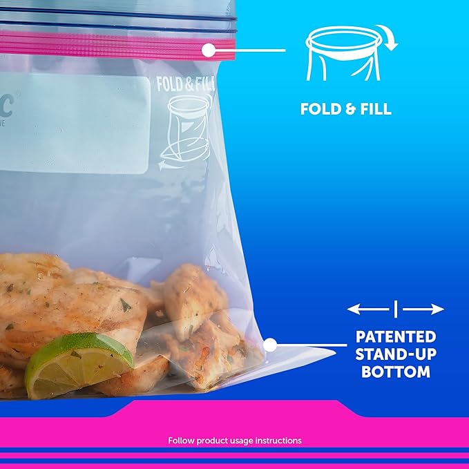 Ziploc Food Storage and Sandwich Bags Variety Pack, Stay Open Design with Stand-Up Bottom, Easy to Fill, 190 Bags Total