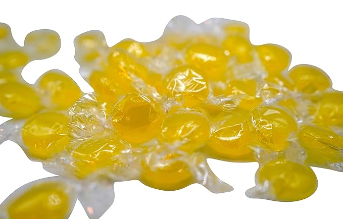 DM Sweets Sugar Free Lemon Candy - 1 lb of Individually Wrapped Sweet Tart Sugar Free Lemon Buttons, Yellow
