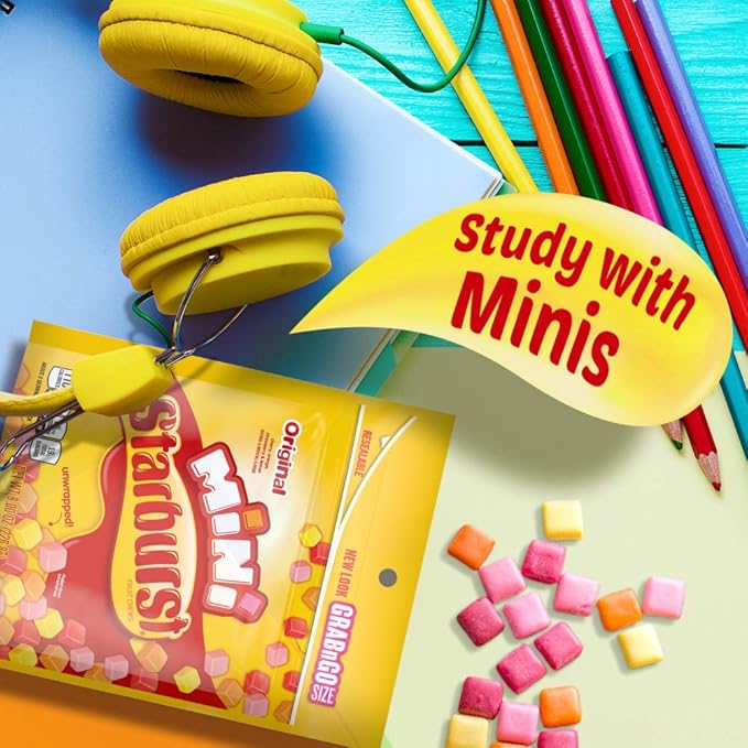 STARBURST Fruit Chews Candy - Original Minis, 8oz, Mini Candy, Bulk Box Pack of 8