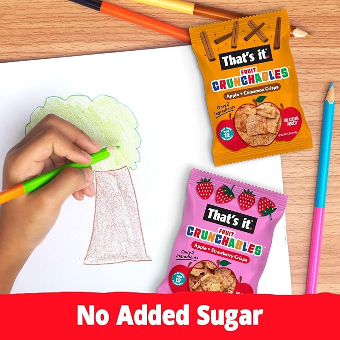 That's it. Fruit Crunchables Variety Pack, Fruit Snacks for Kids, 100% Fruit Crisps, Plant-Based, Non-GMO, Gluten-Free, No Sugar Added (16 Pack)