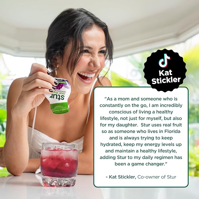 Stur Liquid Water Enhancer | Concord Grape | Naturally Sweetened | High in Vitamin C & Antioxidants | Sugar Free | Zero Calories | Keto | Vegan | 5 Bottles, Makes 120 Drinks