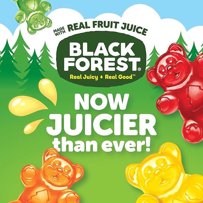 Black Forest Gummy Bears Candy, Made With Real Fruit Juice, Resealable 5-Pound Bulk Bag