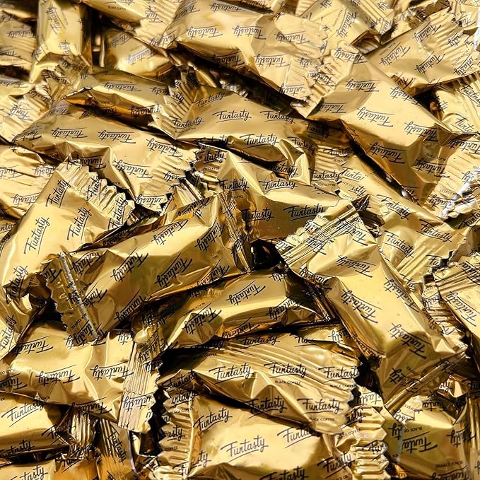 Black Coffee Flavored Hard Candy - 2 Pound Bulk Pack (About 245 Count) - Contains Caffeine - Individually Wrapped