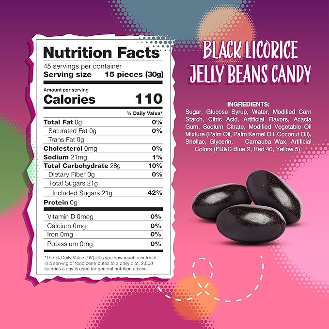Black Licorice Jelly Beans Candy | 3-Pound Bag | Old-Fashioned Sweets