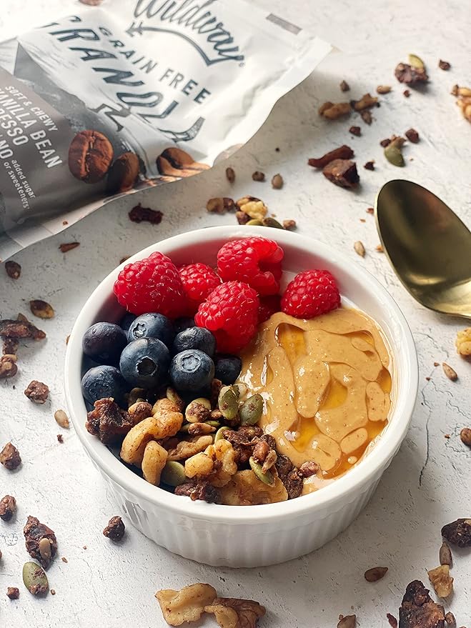 Wildway Keto Granola | Vanilla Bean Espresso | Grain-Free, Certified Gluten-Free Cereal | Vegan, Low Carb | No Sugar Added | Paleo-Friendly | Non-GMO Fruit & Nut Clusters | Nutrient-Rich Snack | 8 oz