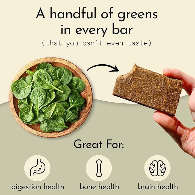 Send Bars Plant-Based Vegan Healthy Protein Bars, With Greens (Peanut Cacao Crunch, 8 Bars) – Only Real Ingredients, Zero Added Sugar, Gluten-Free, Dairy-Free