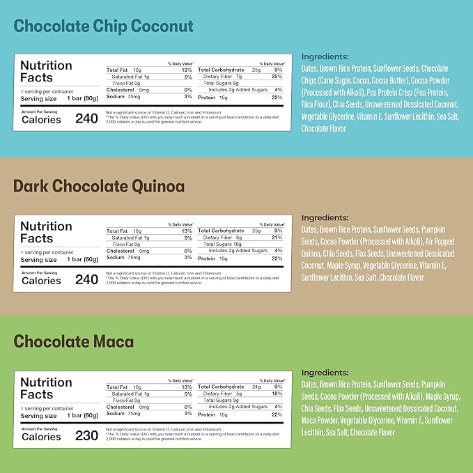 Amrita Nut Free Vegan Protein Bars (12 CT PK of 3) | Variety Pack 15g Plant-Based Protein Bar | Peanut-Free, Gluten Free, and Dairy-Free | No Added Sugar, High Fiber, Healthy Snacks for Kids/Adults