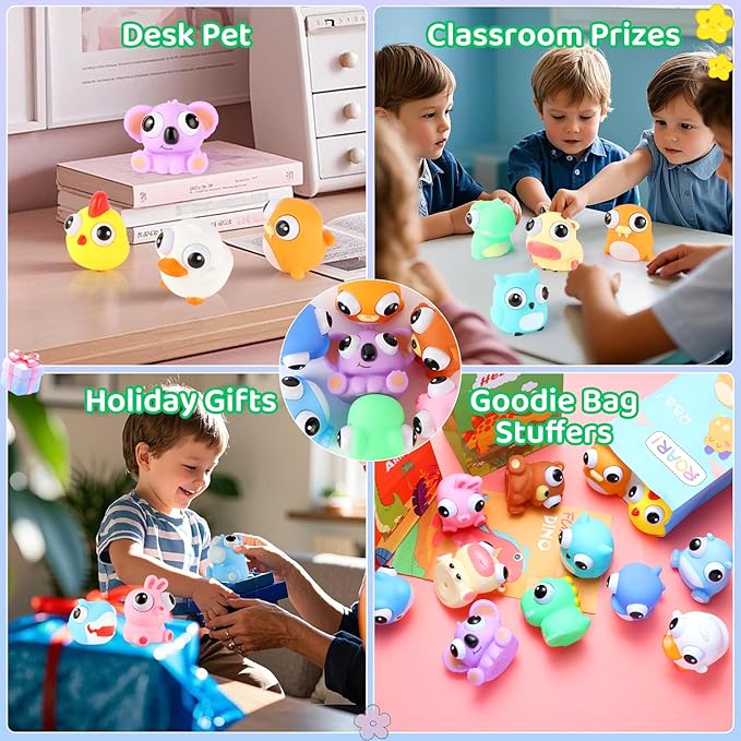 12 PCS Squeeze Toys Eye Popping Squeeze Toy Fidget Toys for Kids Party Favors for Kids 4-8 Back to School Gifts for Easter Basket Stuffers Party Favors Gifts