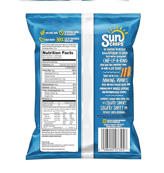 SunChips Original Multigrain Snacks, 1.5 Ounce (Pack of 64)