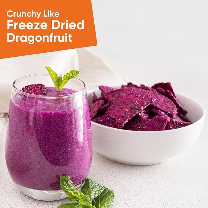 Yammy Dried Dragon Fruit Chips for Drinks Refreshers Like Freeze Dried Dragonfruit Pieces, Dry 1 Ingredient Healthy Snack for Kids Adults, 2g Protein, 4g Fiber, Gluten Free Vegan, 5.6oz Value Size