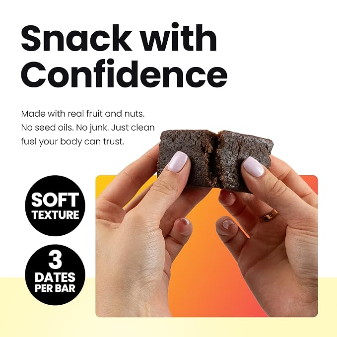 Bahamii - Almond & Date Bars (Honey Cinnamon) - Healthy Snack Bars with Dates - Non-GMO, Gluten-Free, Dairy-Free, Kosher, and No Sugar Added Fruit and Nut Bar - Simple Ingredient Snack (12-Pack)