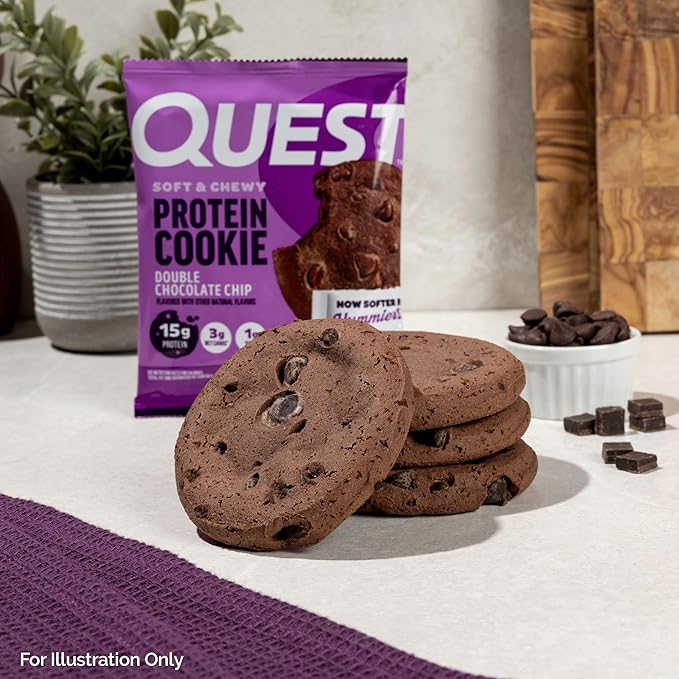 Quest Soft & Chewy Protein Cookie - Double Chocolate Chip (12 Cookies)