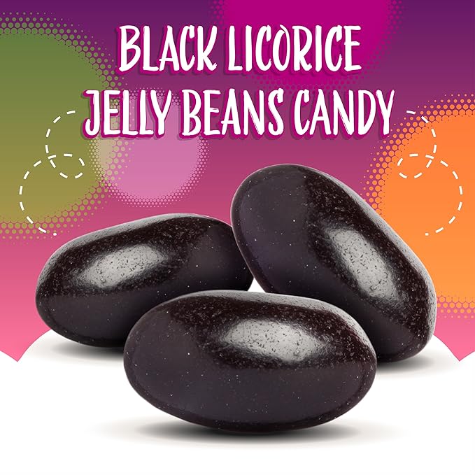 Black Licorice Jelly Beans Candy | 3-Pound Bag | Old-Fashioned Sweets