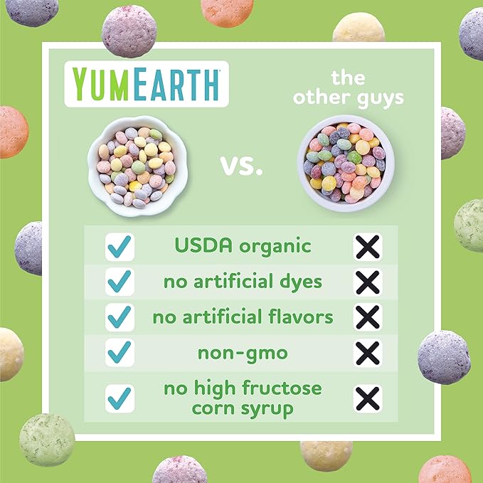 YumEarth Organic Sour Giggles Chewy Candy - Allergy Friendly (Top 9 Free), No Artificial Dyes or Flavors, Non GMO, Gluten Free, Vegan - Individually Wrapped Sour Snack Packs - 0.5 Ounce (Pack of 10)