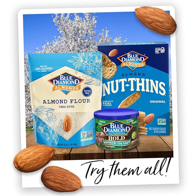 Blue Diamond Almonds Low Sodium Lightly Salted Snack Nuts, 100 Calorie Packs, 0.6 Ounce (Pack of 32)