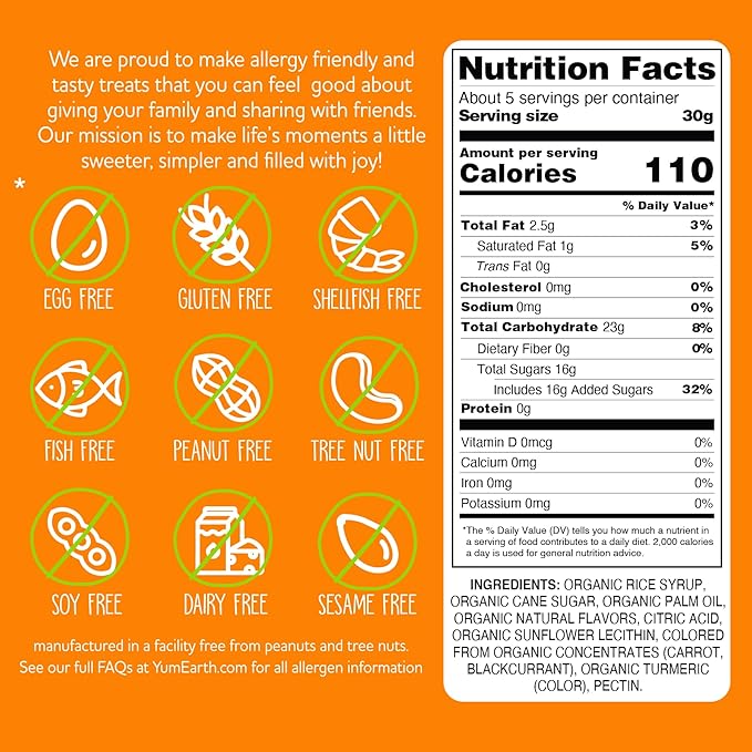 YumEarth Organic Chewys Fruit Flavored Chews, 5oz Sup, Allergy Friendly, Gluten Free, Non-GMO, Vegan, No Artificial Flavors or Dyes (Pack of 1)