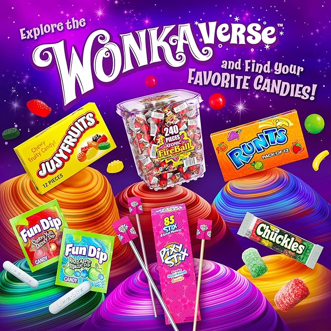 Wonka Everlasting Gobstopper, Candy, Jawbreaker Candy, 1.77 oz (24 ct)