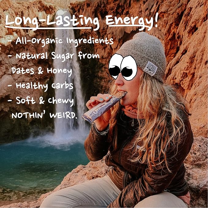 BAR-U-EAT Gluten-Free, Organic, Soft & Chewy Energy Bar. Whole Food Ingredients | Compostable Packaging | No Artificial Sugar | Healthy Snacks (Oatmeal Raisin 12 Pack)