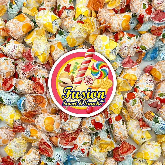 Fruit Filled Hard Candy - Assorted 2 Pounds Bulk Bag, Arcor Bon Bon Fruitfuls candy, Individually Wrapped Hard Candy