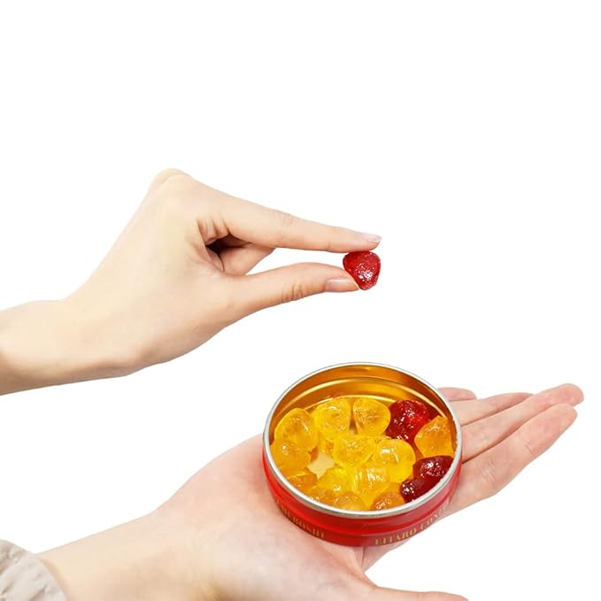 [ Eitaro Sohonpo ]Eitaro Natural Fruit Candy 5 cans (STRAWBERRY, LEMON,MANGO,APPLE,ORANGE),Japanese Candy, Wagashi, Handmade, No Additive, Made in Japan