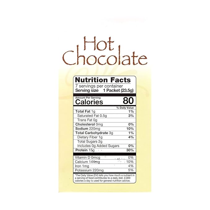 Nutmeg State Nutrition HealthyWise - High Protein Hot Cocoa - Instant Low Carb, Low Calorie Hot Chocolate Mix with 15g Protein, 7 Servings Per Pack (Classic)