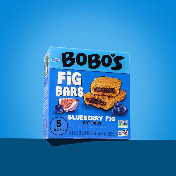 Bobo's Fig Bar (30, Blueberry), Soft Baked, Non-GMO, Vegan, Snack Bar, Gluten Free