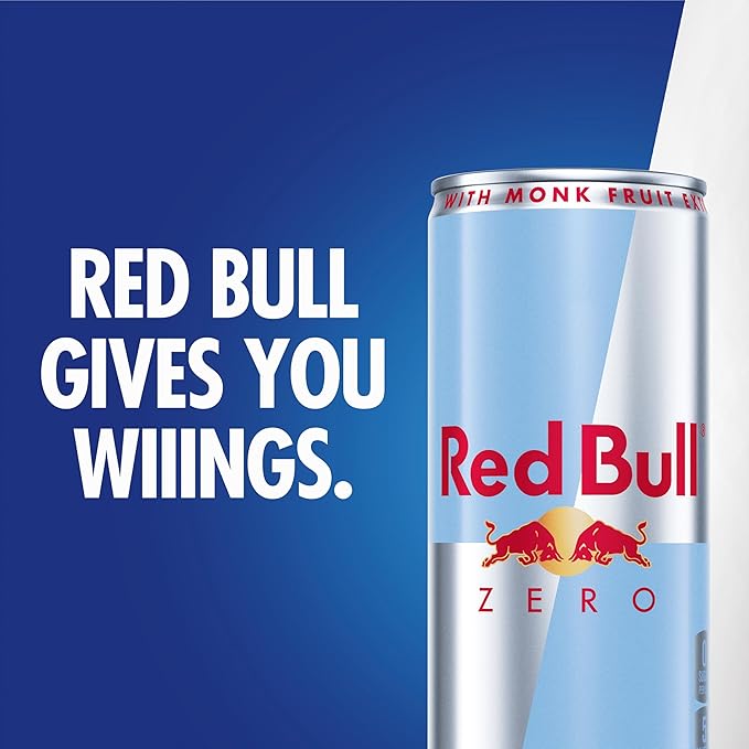 Red Bull Zero Energy Drink, 12 fl. oz., with 114mg Caffeine, Taurine & B Vitamins, 6 Packs of 4 Cans, Pack of 24
