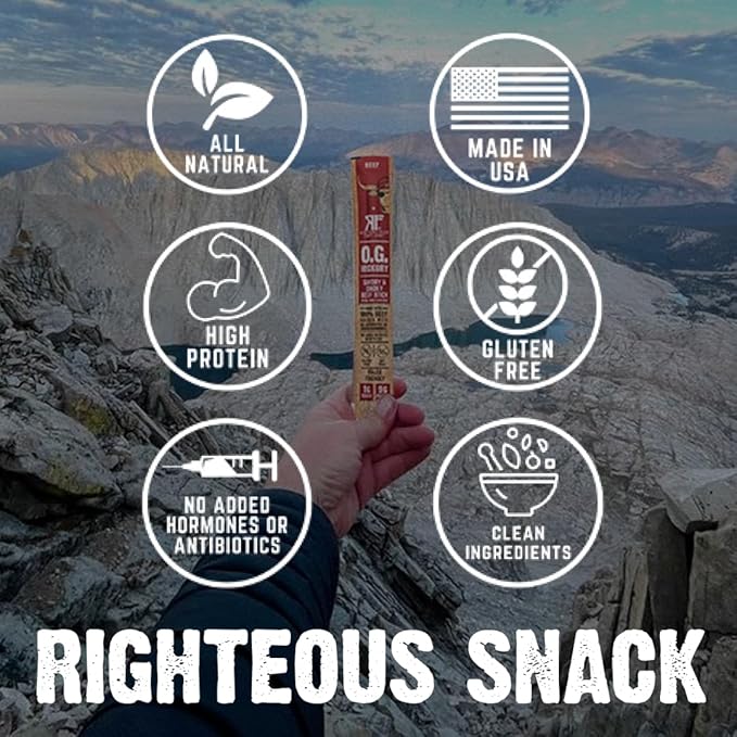 Righteous Felon Beef Sticks Variety Pack | Healthy Snack for Adults | Gluten Free & Keto | Low Sugar & High Protein | Turkey, Pork, Beef Sticks | Jerky Gifts for Men | 36 Pack