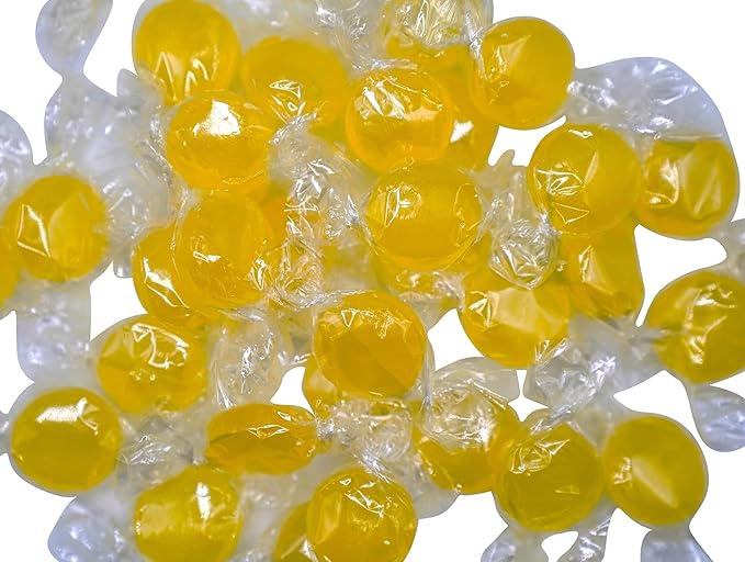 DM Sweets Sugar Free Lemon Candy - 1 lb of Individually Wrapped Sweet Tart Sugar Free Lemon Buttons, Yellow
