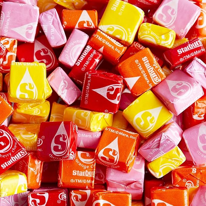 ASSORTIT X Starburst Collab Original Chewy Candy 3 Lbs Soft Chews Fruit Candies Bulk Family Fun Size Assortment Pack Individually Wrapped (48 Oz). (Individual Wrap Packaging Might Vary)