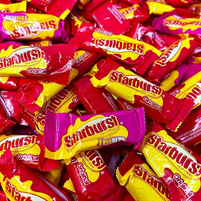 ASSORTIT X Starburst Collab Original Chewy Candy 3 Lbs Soft Chews Fruit Candies Bulk Family Fun Size Assortment Pack Individually Wrapped (48 Oz). (Individual Wrap Packaging Might Vary)