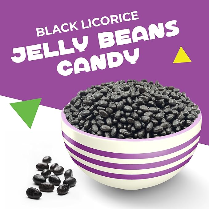 Black Licorice Jelly Beans | 2 Pound Bag | Old Time Favorite Candy