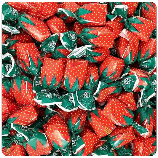 Strawberry Hard Candy Individually Wrapped – Cambie Bulk Candy with Fruit-Filled Center, 2 lbs Bon Bons for Piñata Filler, Candy Bags, Party Favors