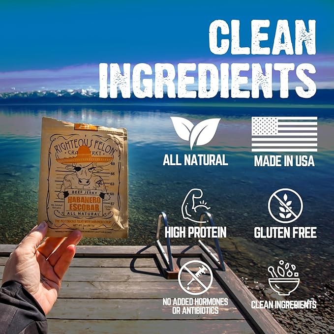 Righteous Felon Beef Jerky & Meat Sticks Variety Pack | Gluten Free Beef Jerky Snack Packs for Adults | High Protein, Keto, Low Sugar | Made with Premium Meats | Gifts for Men | 11 Pack Sampler