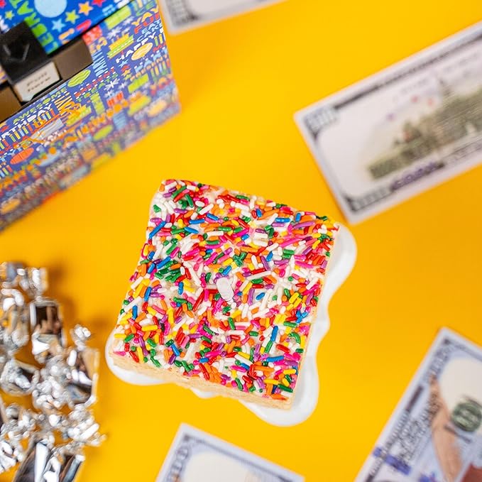 SendaCake Birthday Billionaire Box, Ready to Gift, No Assembly Required with Music, Sweet Caramels & Delicious 3" Happy Birthday Crispy Cake for Delivery - Gift for Women, Men, Sister, Mom, Dad, Best Friend, Adults, Kids