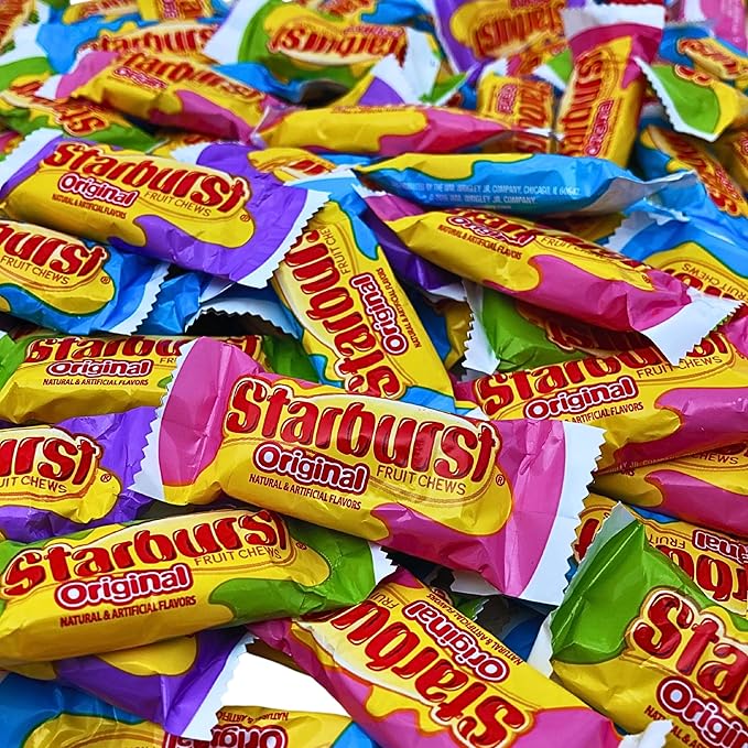 ASSORTIT X Starburst Collab Original Chewy Candy 3 Lbs Soft Chews Fruit Candies Bulk Family Fun Size Assortment Pack Individually Wrapped (48 Oz). (Individual Wrap Packaging Might Vary)